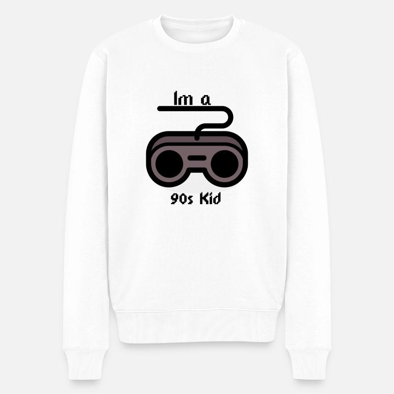 90s Kid - Männer Premium Bio Pullover - Weiß
