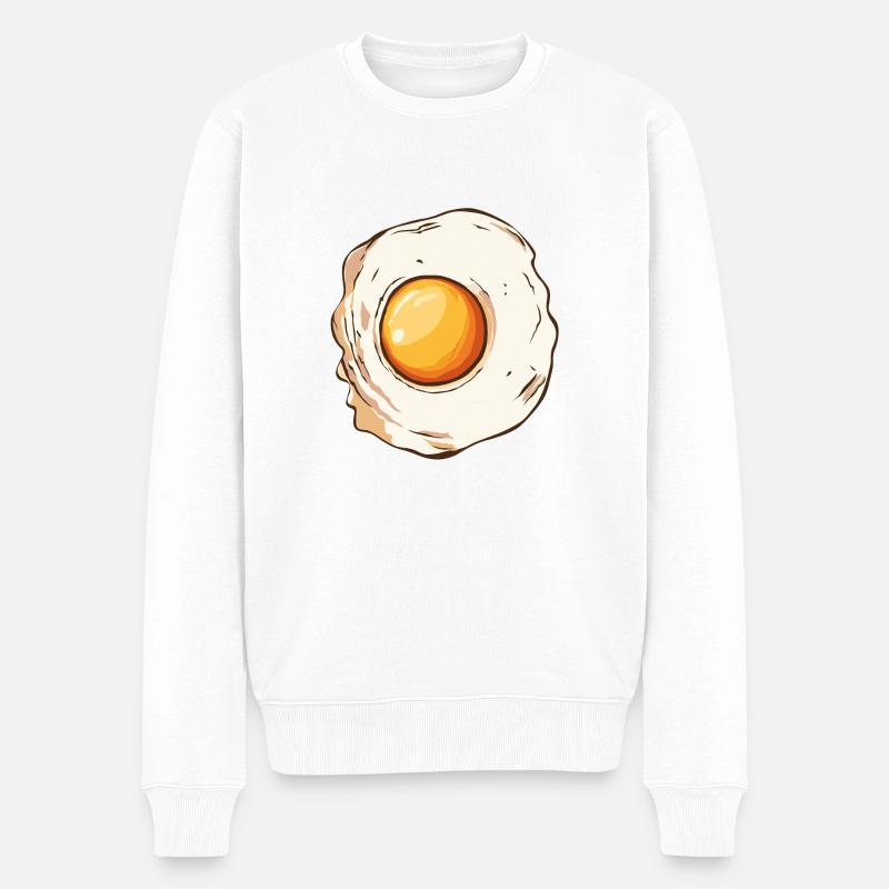 oeuf oeufs plat dessin 2 W - Pull Premium bio Homme - blanc