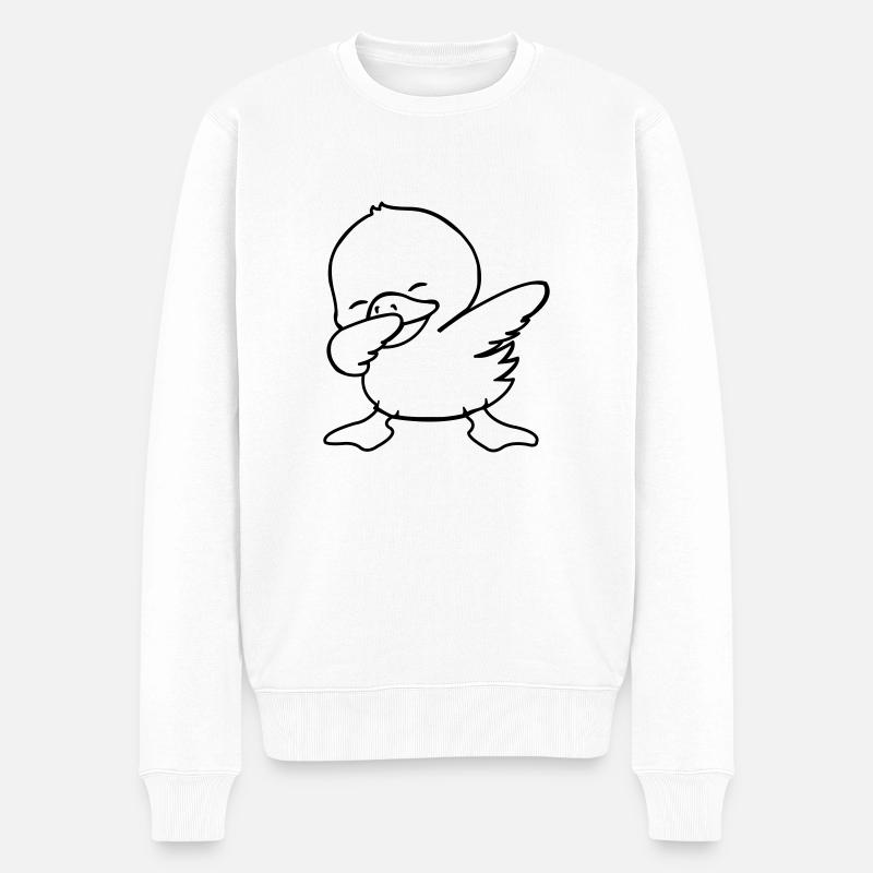 duck dabbing - Männer Premium Bio Pullover - Weiß