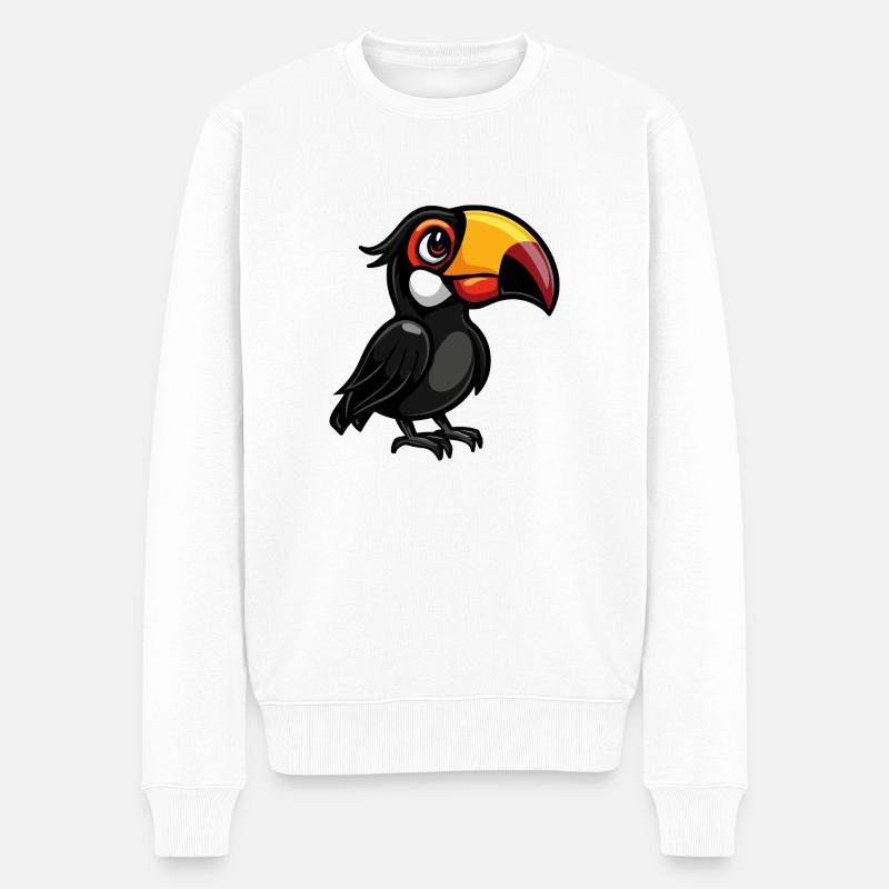 tukan vogel comic - Männer Premium Bio Pullover - Weiß