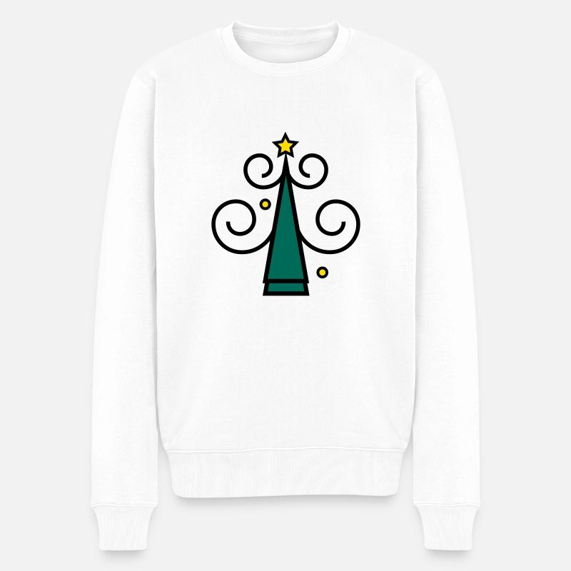 Weihnachtsbaum Symbol z1 - Männer Premium Bio Pullover - Weiß