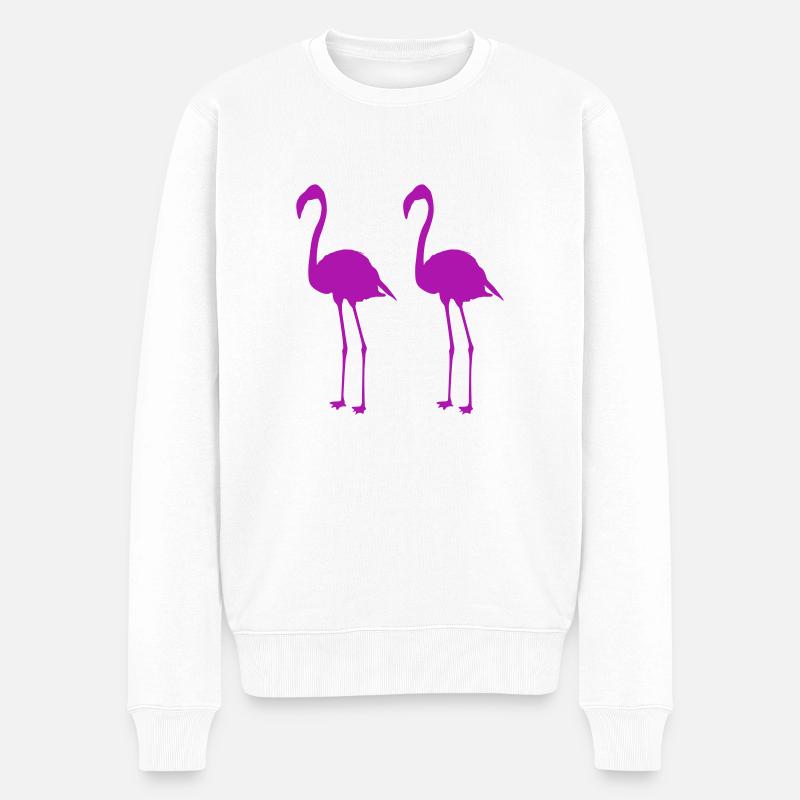 flamingos - Männer Premium Bio Pullover - Weiß