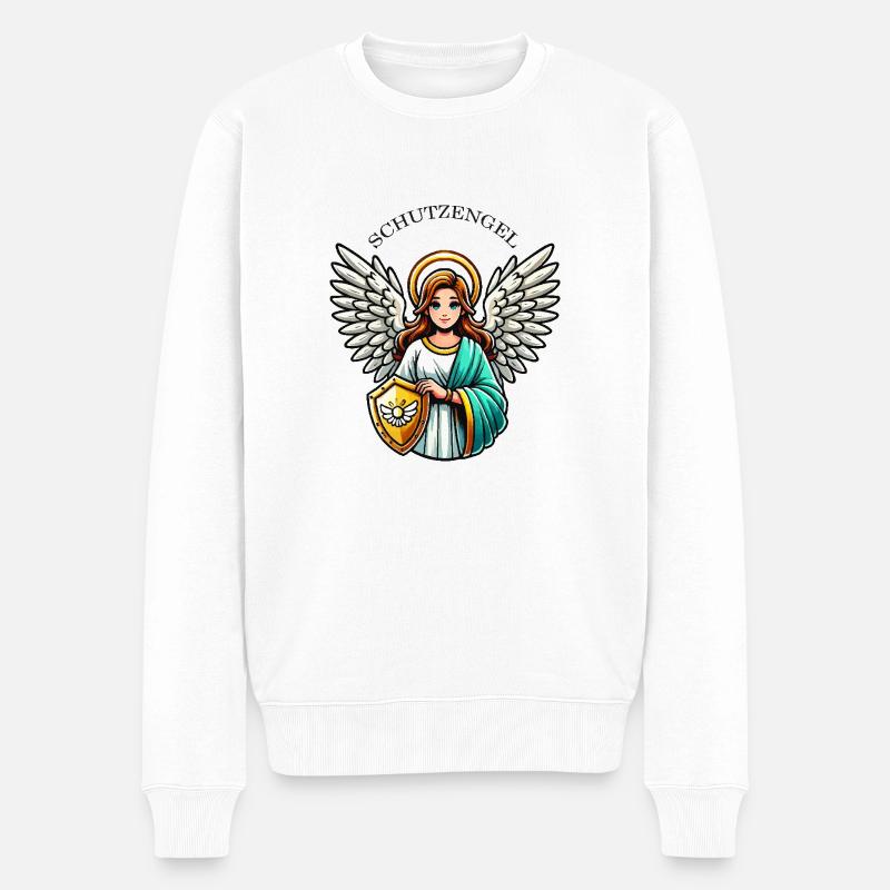 engel frau schutzengel - Männer Premium Bio Pullover - Weiß