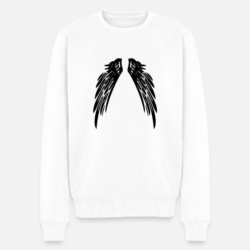 EngelFlügel - Männer Premium Bio Pullover - Weiß
