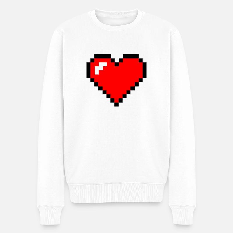 coeurpixel - Pull Premium bio Homme - blanc