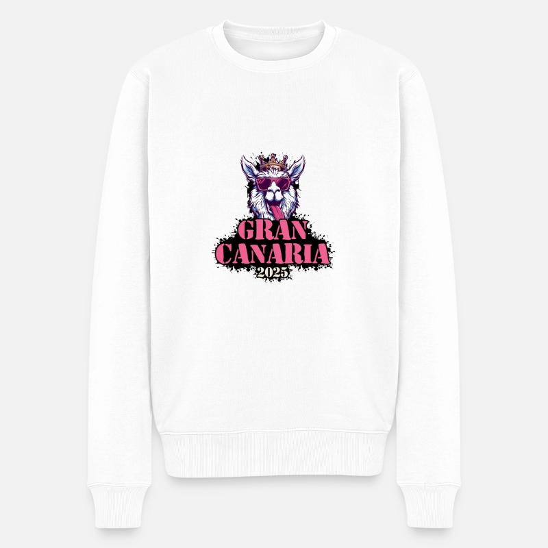 Gran Canaria 2025 Alpaga - Pull Premium bio Homme - blanc