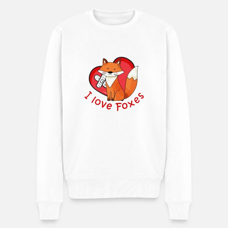 I love foxes - Pull Premium bio Homme - blanc