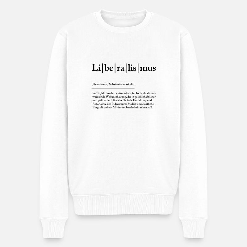 Liberalismus - Männer Premium Bio Pullover - Weiß