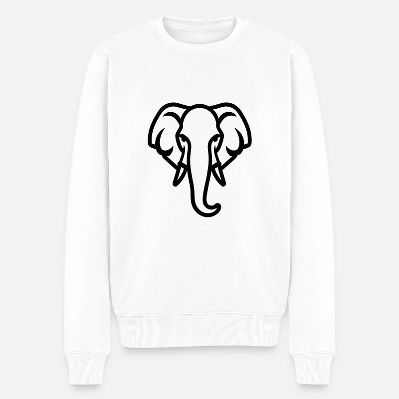 éléphant - Pull Premium bio Homme - blanc