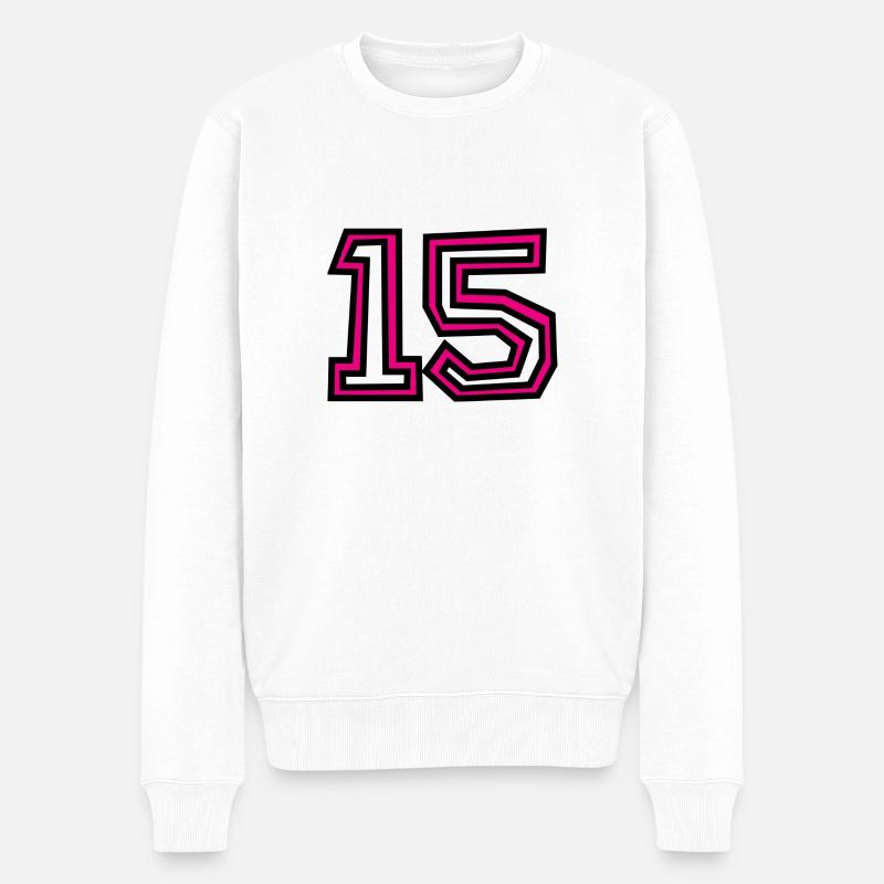 15 - Männer Premium Bio Pullover - Weiß