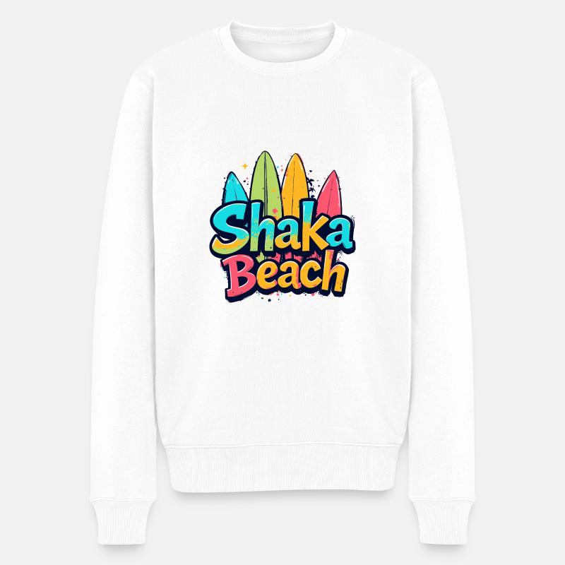 Plage de Shaka - Pull Premium bio Homme - blanc