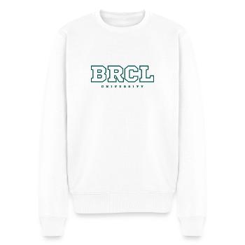 Grüner BRCL University Print - Männer Premium Bio Pullover - Weiß - Vorne - Thijin (182cm)