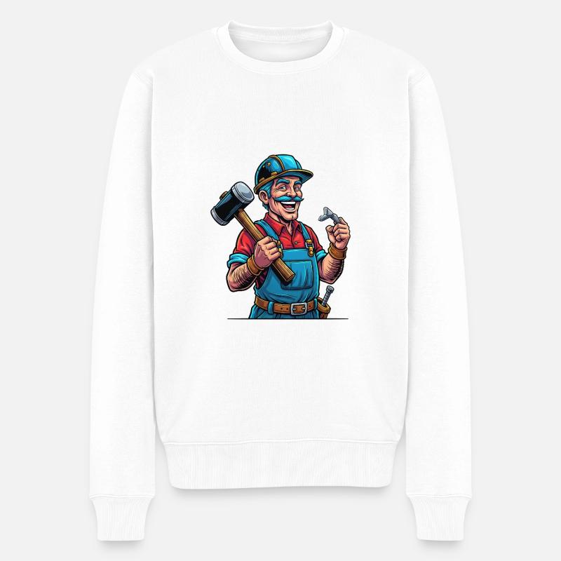 Handwerker Stolz : Un travail acharné ! - Pull Premium bio Homme - blanc