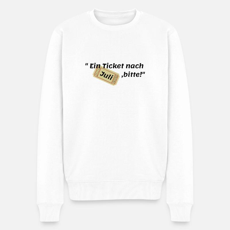 Juli Ticket - Männer Premium Bio Pullover - Weiß