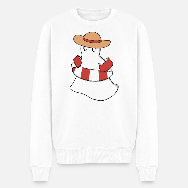 Fridolin im Sommerurlaub - Männer Premium Bio Pullover - Weiß