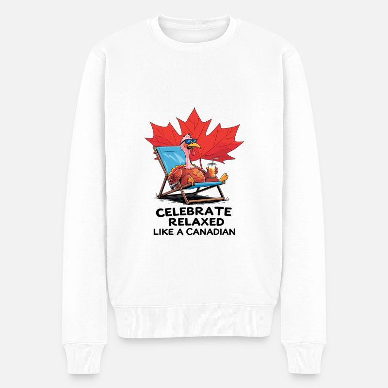 Action de grâce canadienne détendue - Pull Premium bio Homme - blanc