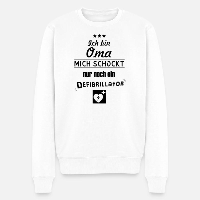 coole Oma - Männer Premium Bio Pullover - Weiß