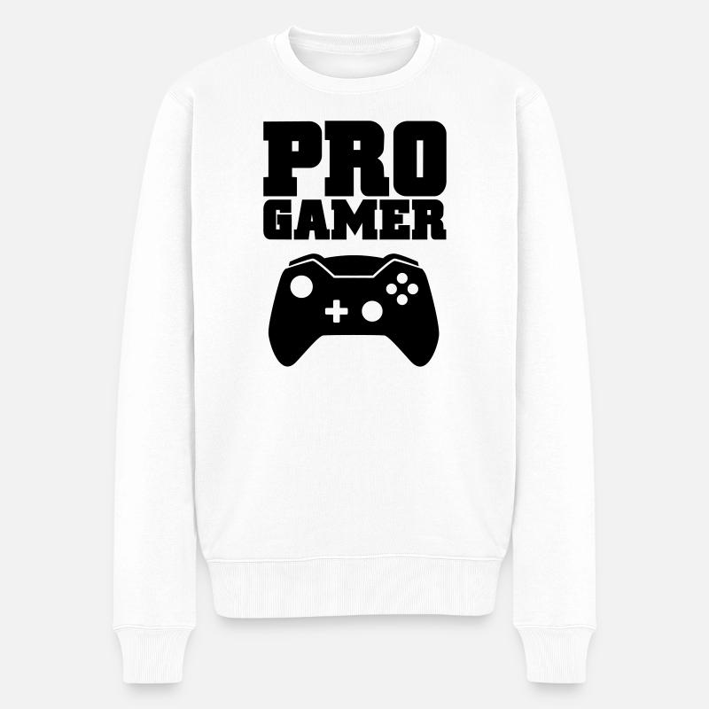pro gamer - Männer Premium Bio Pullover - Weiß