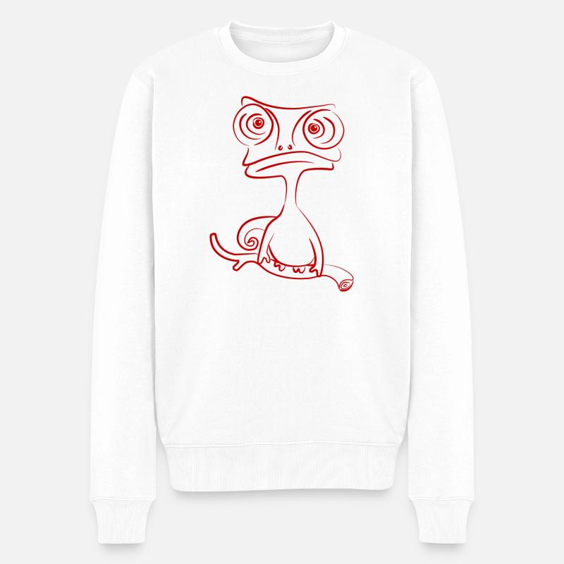 chamäleon tier exotisch - Männer Premium Bio Pullover - Weiß