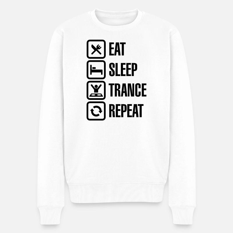 Eat Sleep Trance Repeat - Pull Premium bio Homme - blanc