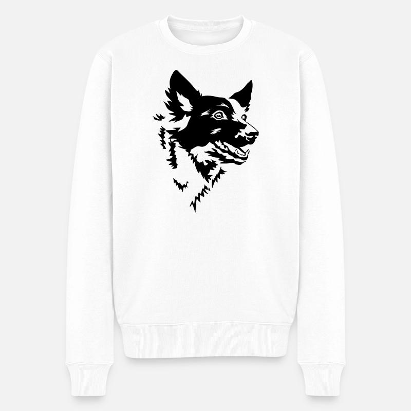 Tête de Mudi - Pull Premium bio Homme - blanc