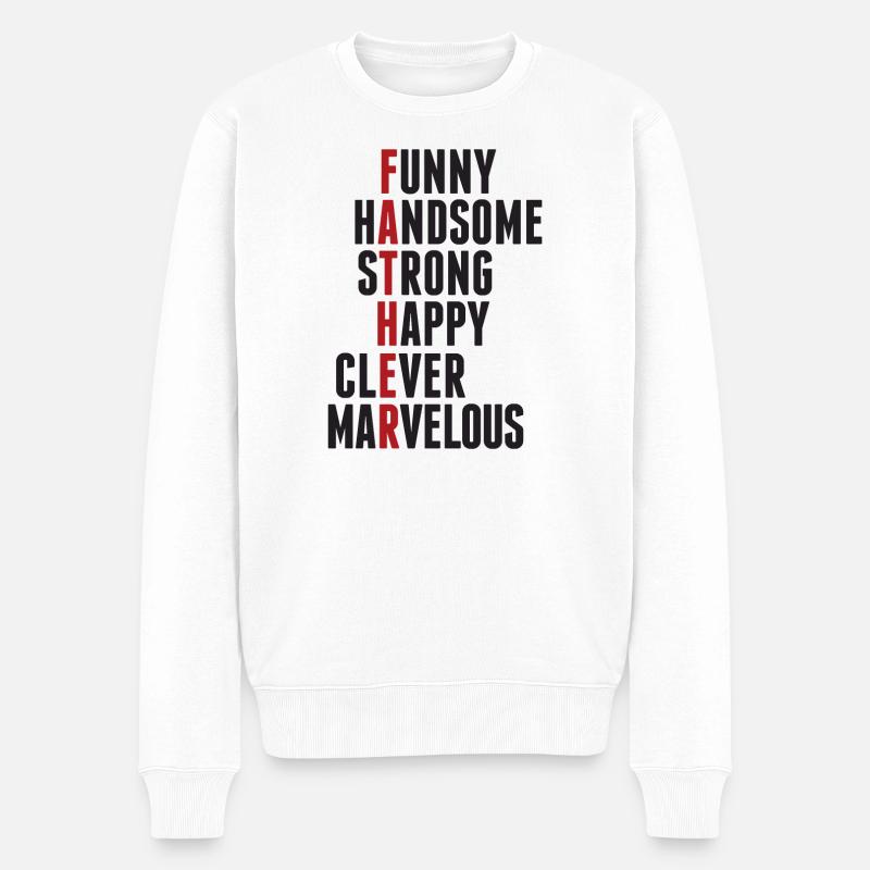 Bester Vater den es gib - Männer Premium Bio Pullover - Weiß