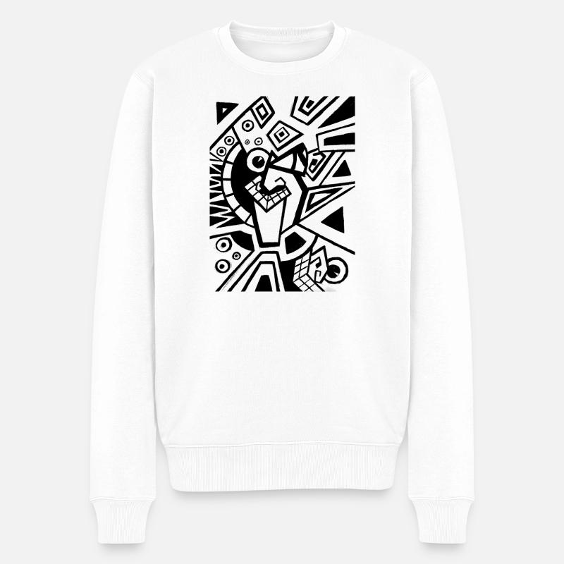 Design Shirt - Art Deco - Jugenstil - Surrealismus - Männer Premium Bio Pullover - Weiß
