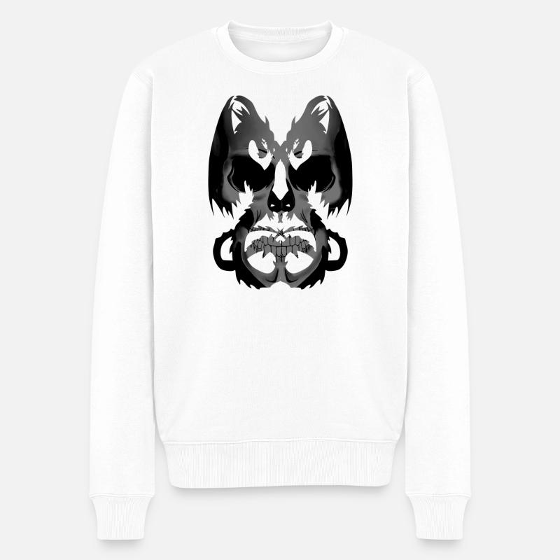 Crâne et dragons - Pull Premium bio Homme - blanc