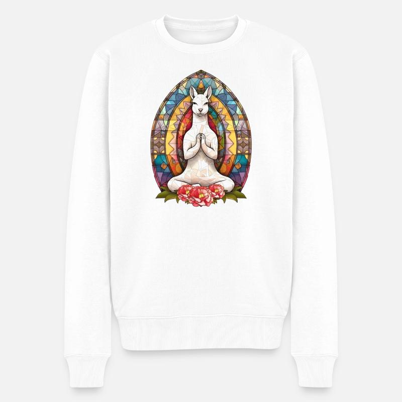 Yoga, Zen-Haltung, Zen - Männer Premium Bio Pullover - Weiß