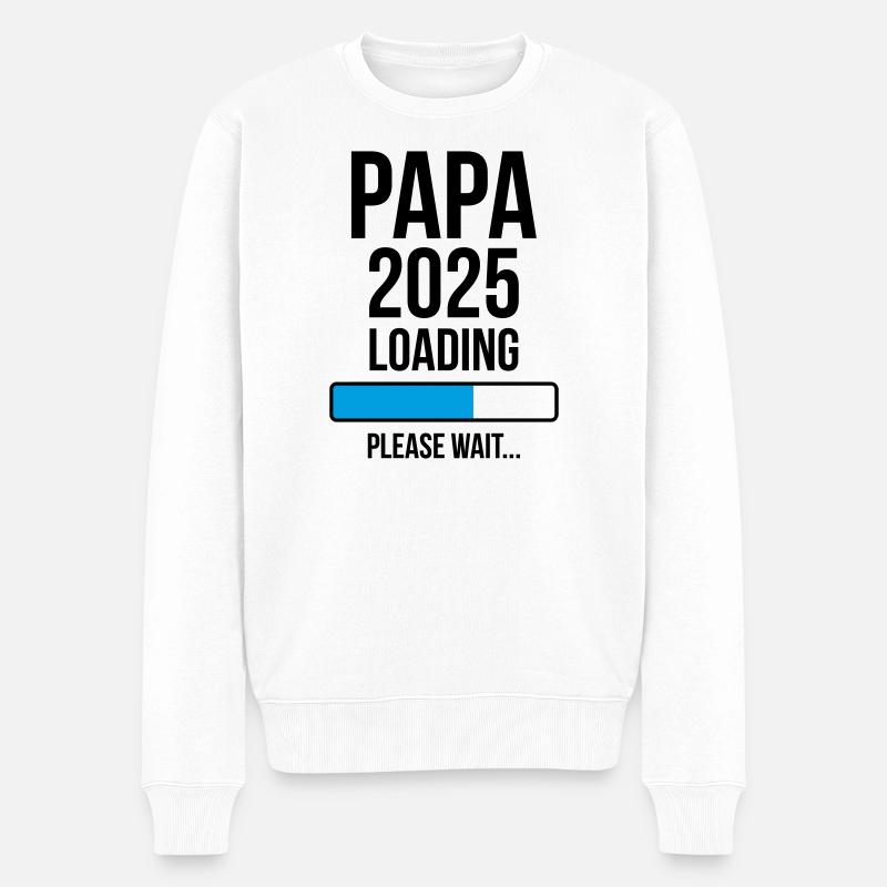 Papa 2025 Loading Please wait... - Pull Premium bio Homme - blanc