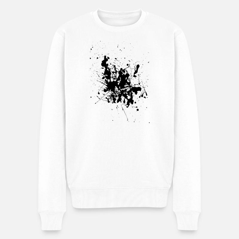 Black.Splash - Männer Premium Bio Pullover - Weiß