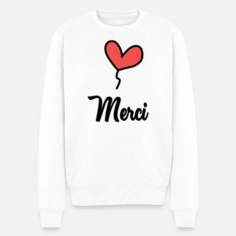 MAÎTRESSE. MAITRE. MERCI. MERCI MAÎTRESSE - Pull Premium bio Homme - blanc