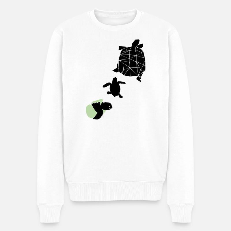 Schildkröte - Männer Premium Bio Pullover - Weiß