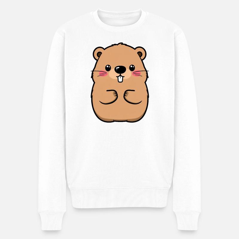 Murmeltier - Männer Premium Bio Pullover - Weiß