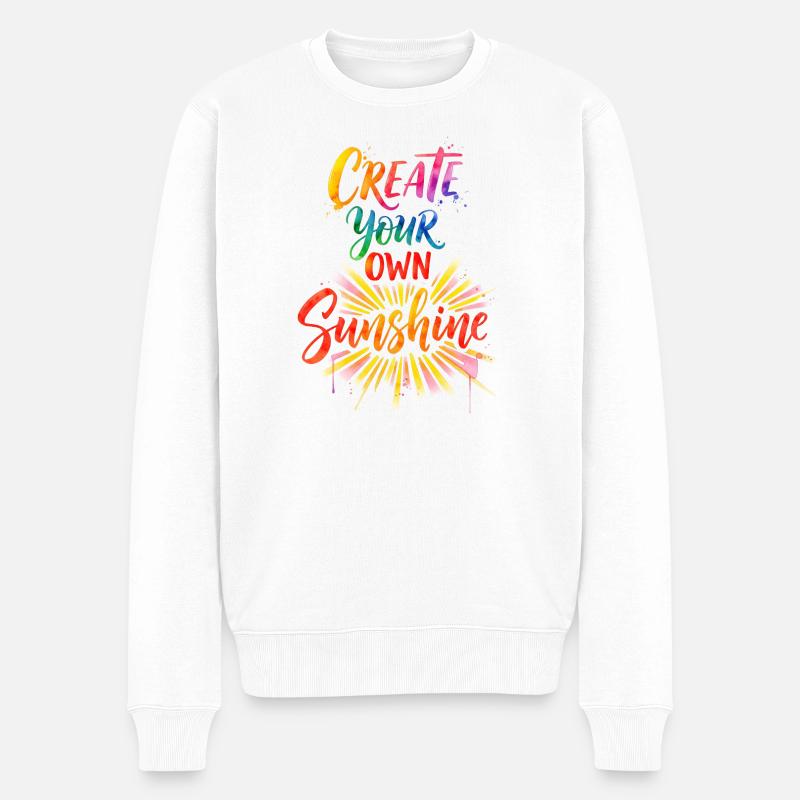 Vibrant Sunburst Kreieren Sie Ihren Sonnenschein - Männer Premium Bio Pullover - Weiß