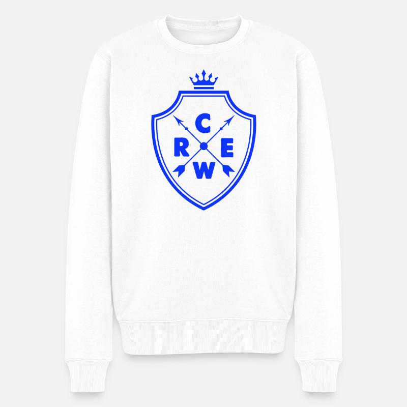 Crew_wappen- - Männer Premium Bio Pullover - Weiß