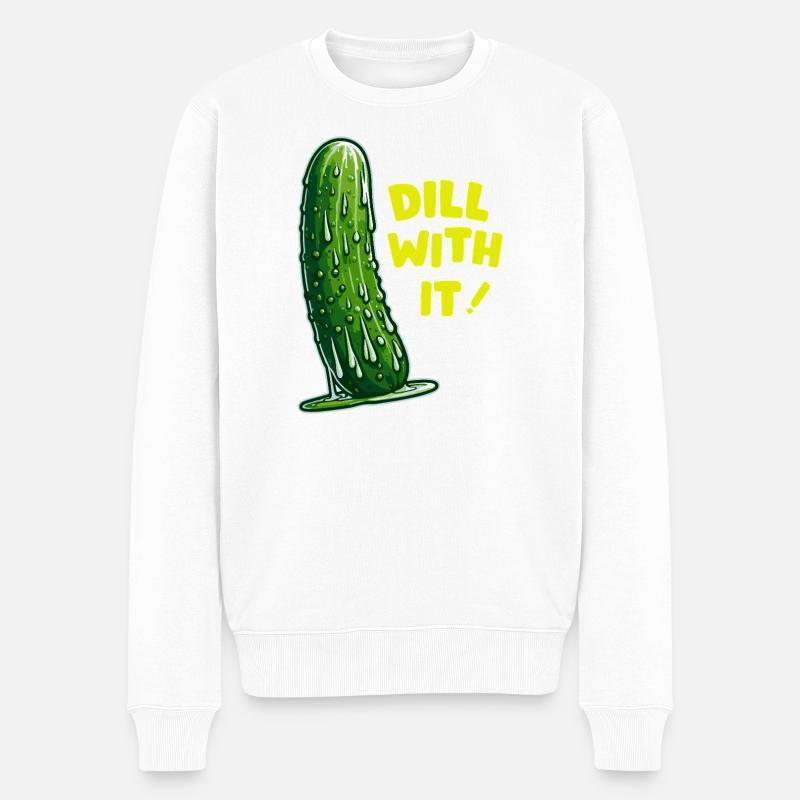 Dill Rebel Pickle DAZU - Männer Premium Bio Pullover - Weiß