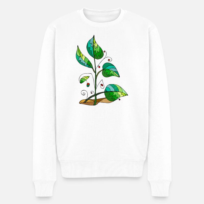 feuilles - Pull Premium bio Homme - blanc