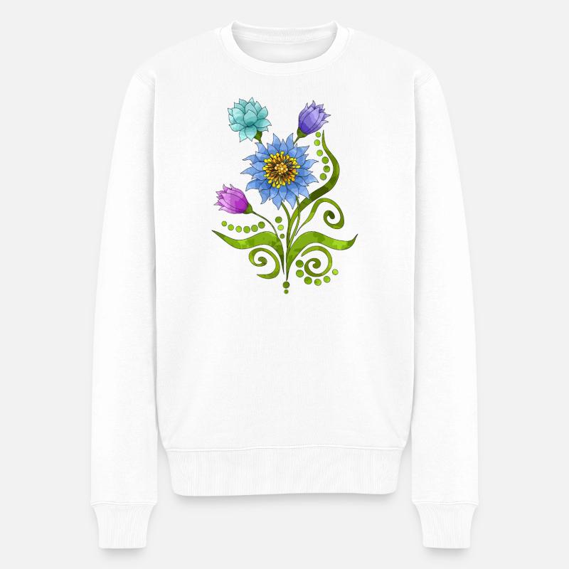 Fleur - Pull Premium bio Homme - blanc