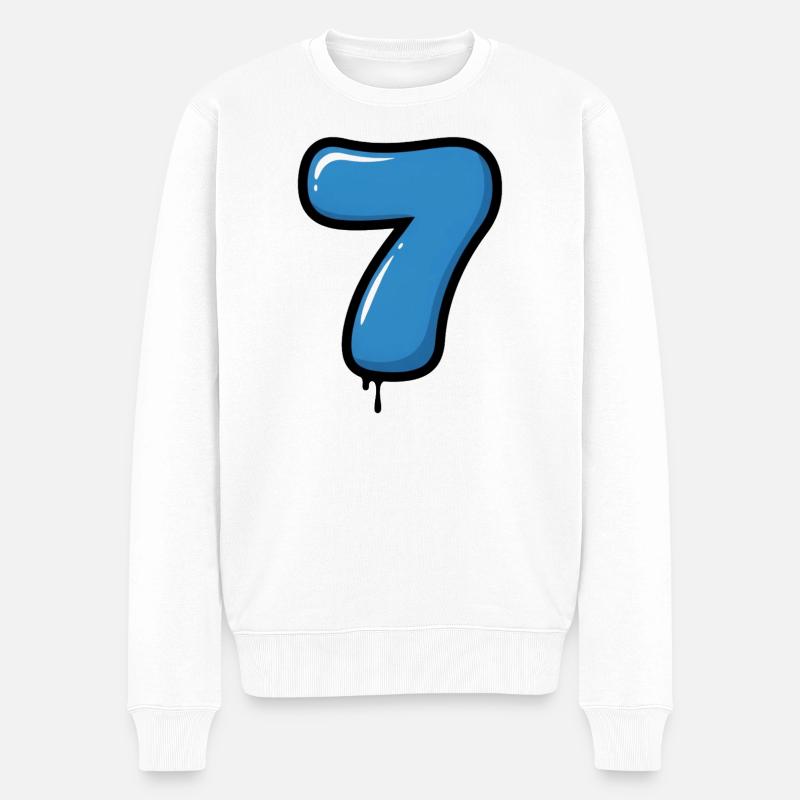 Blauer Ballon Die Sieben - Männer Premium Bio Pullover - Weiß