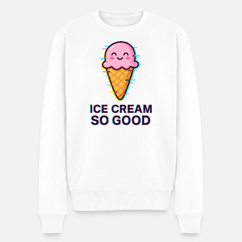 Eiscreme Genuss - Männer Premium Bio Pullover - Weiß