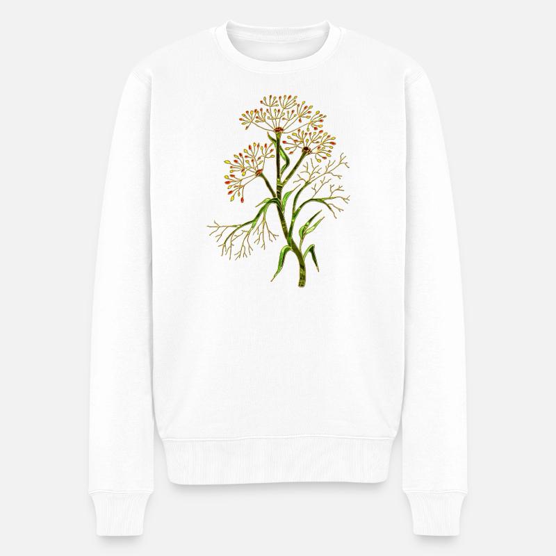 Blumen - Männer Premium Bio Pullover - Weiß