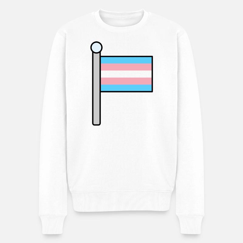 Trans Pride-Flagge - Männer Premium Bio Pullover - Weiß