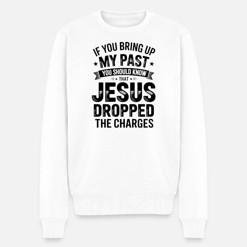 Jesus Papst - Männer Premium Bio Pullover - Weiß