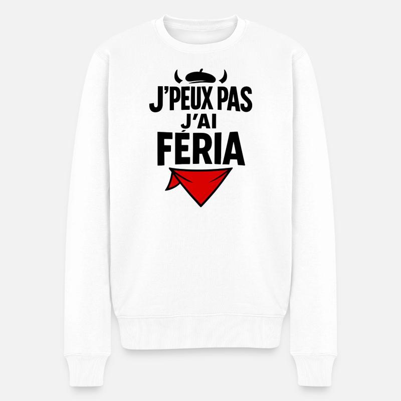 Ich kann nicht, Feria - Männer Premium Bio Pullover - Weiß