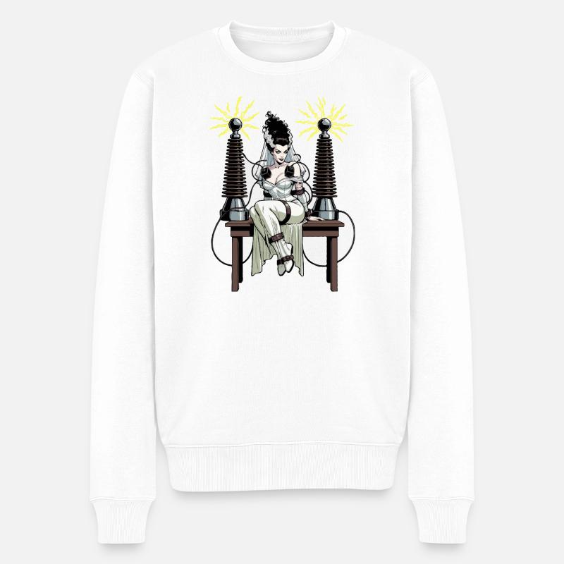 Die Braut des Monsters - Männer Premium Bio Pullover - Weiß