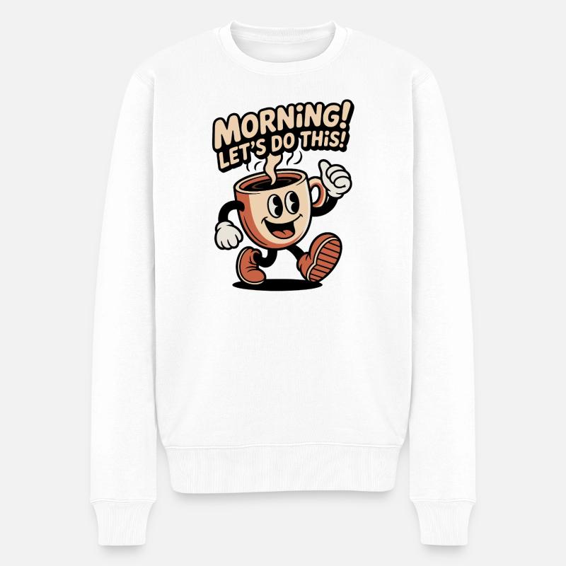 Motivation du café du matin - Pull Premium bio Homme - blanc