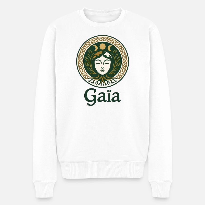 Gaia – Mutter Natur – Baum des Lebens - Männer Premium Bio Pullover - Weiß