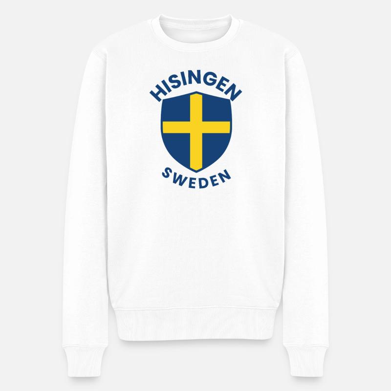 Hisingen Schweden-Wappen - Männer Premium Bio Pullover - Weiß