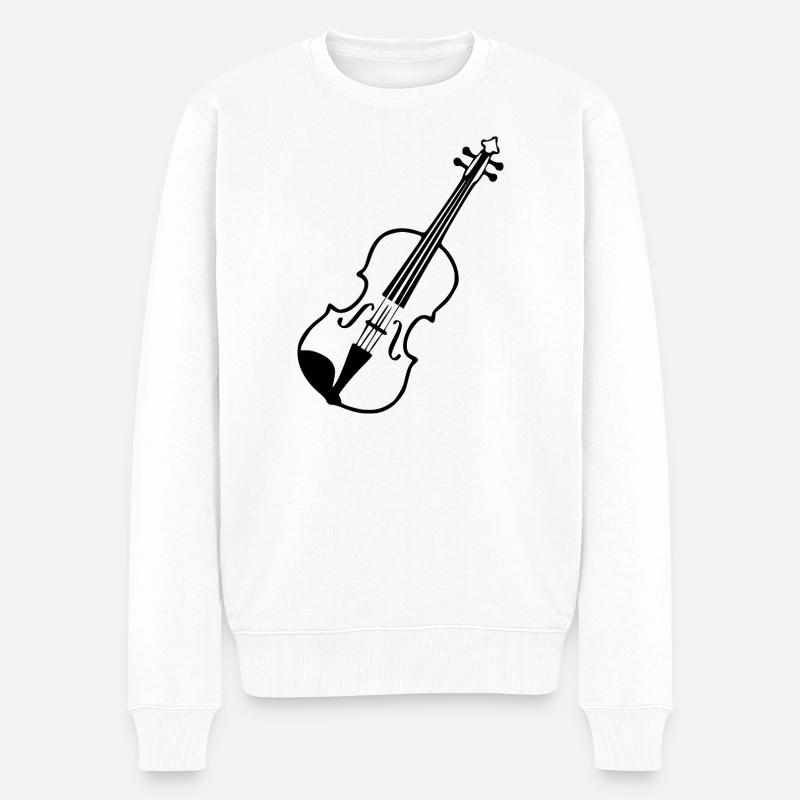 Violine Geige Musik - Männer Premium Bio Pullover - Weiß
